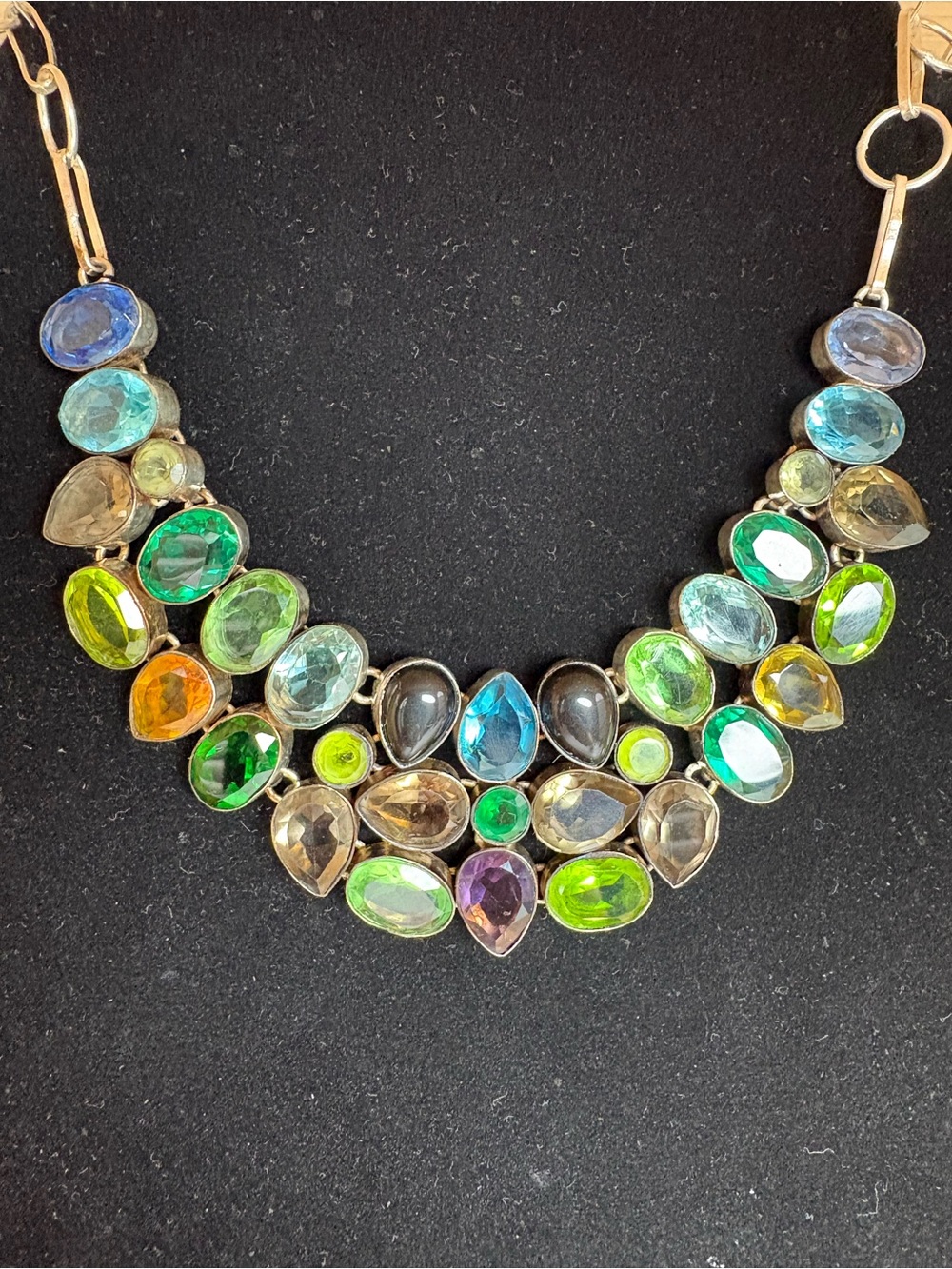 925 bezel set crystals STATEMENT NECKLACE